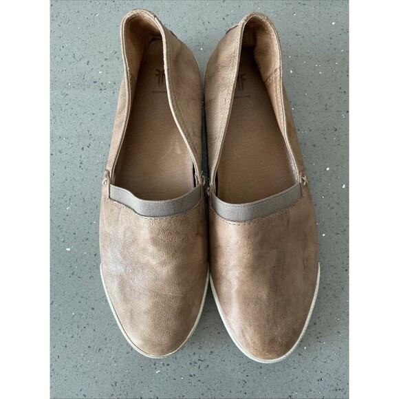 Frye Melanie Slip On Leather Flats Loafers Comfort Women’s Tan Size 7.5 - Picture 1 of 16